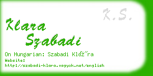 klara szabadi business card